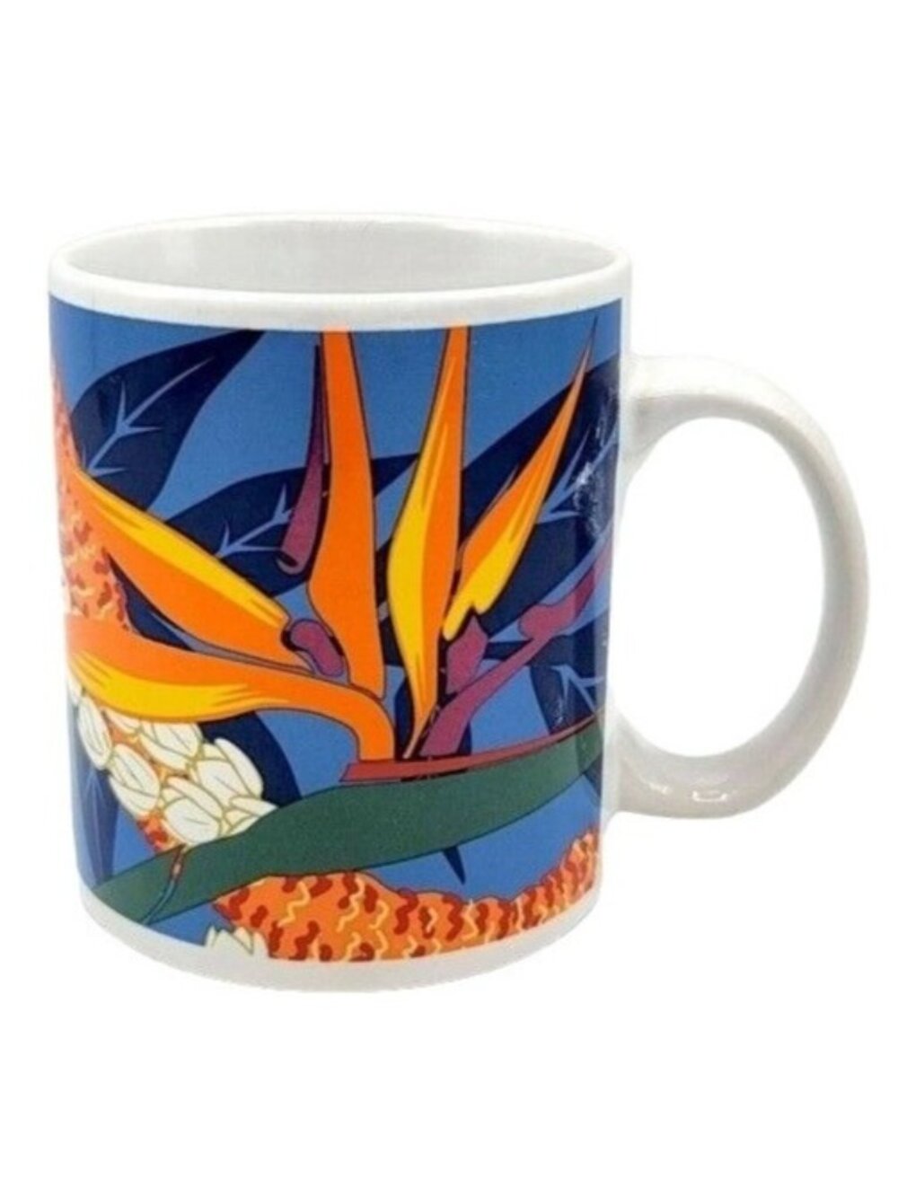 Hilo Hattie Hawaii Mug 10oz Bird of Paradise Tropical Lei Flower 1999 Vintage